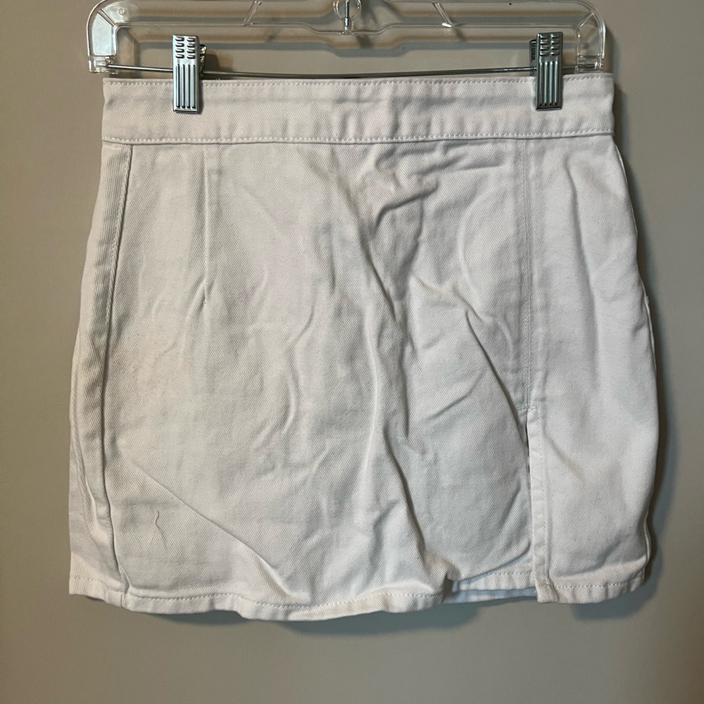 White Denim Skirt